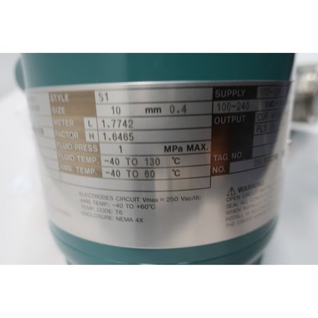 Yokogawa 10Mm 100-240V-Ac Magnetic Flow Meter AXF010C-E1AL1L-AA12-21B/FF1/SCT